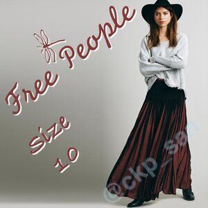 Free People FP One Ribbon Rows Maxi Skirt Sz 10